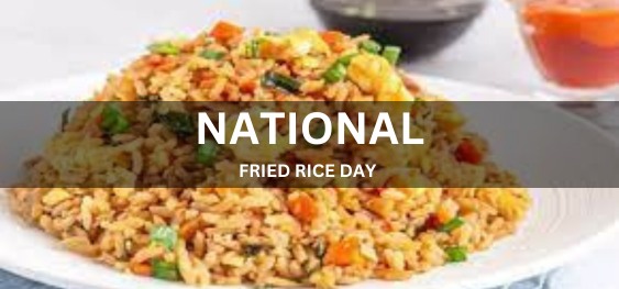 NATIONAL FRIED RICE DAY  [राष्ट्रीय तला हुआ चावल दिवस]
